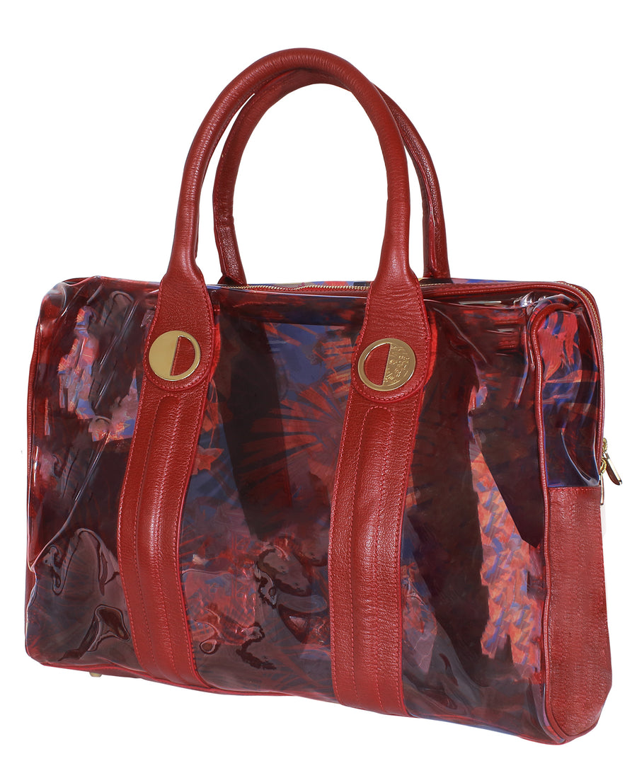 VERSACE Jungle Print Transparent Handbag 000VSLBF0002