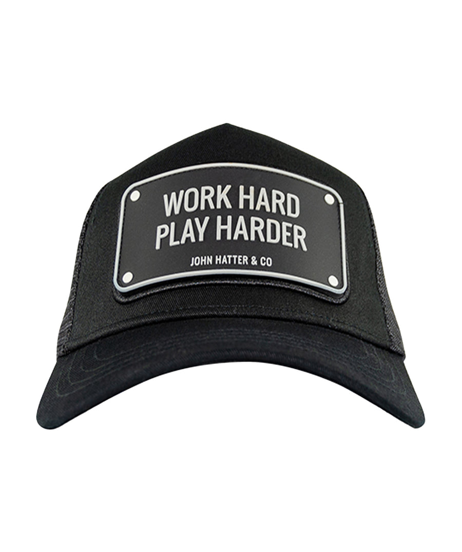 Shop the JOHN HATTER & CO Work Hard Play Harder Rubber Cap R-1073-U00 – durable, stylish headwear that matches your ambitious and fun lifestyle.