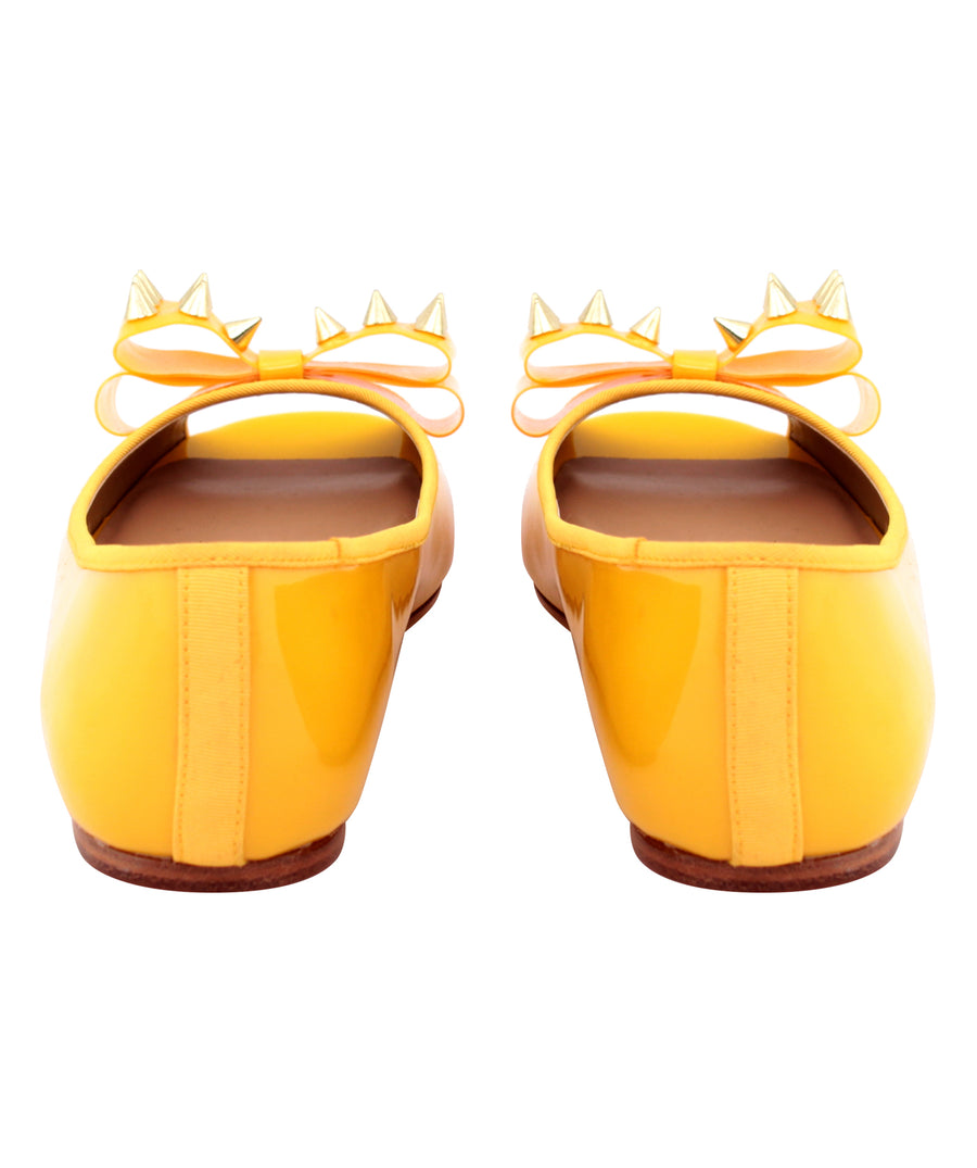 ALEJANDRA G  Crystal Spiked Bow Jelly Ballerinas CRYSTAL