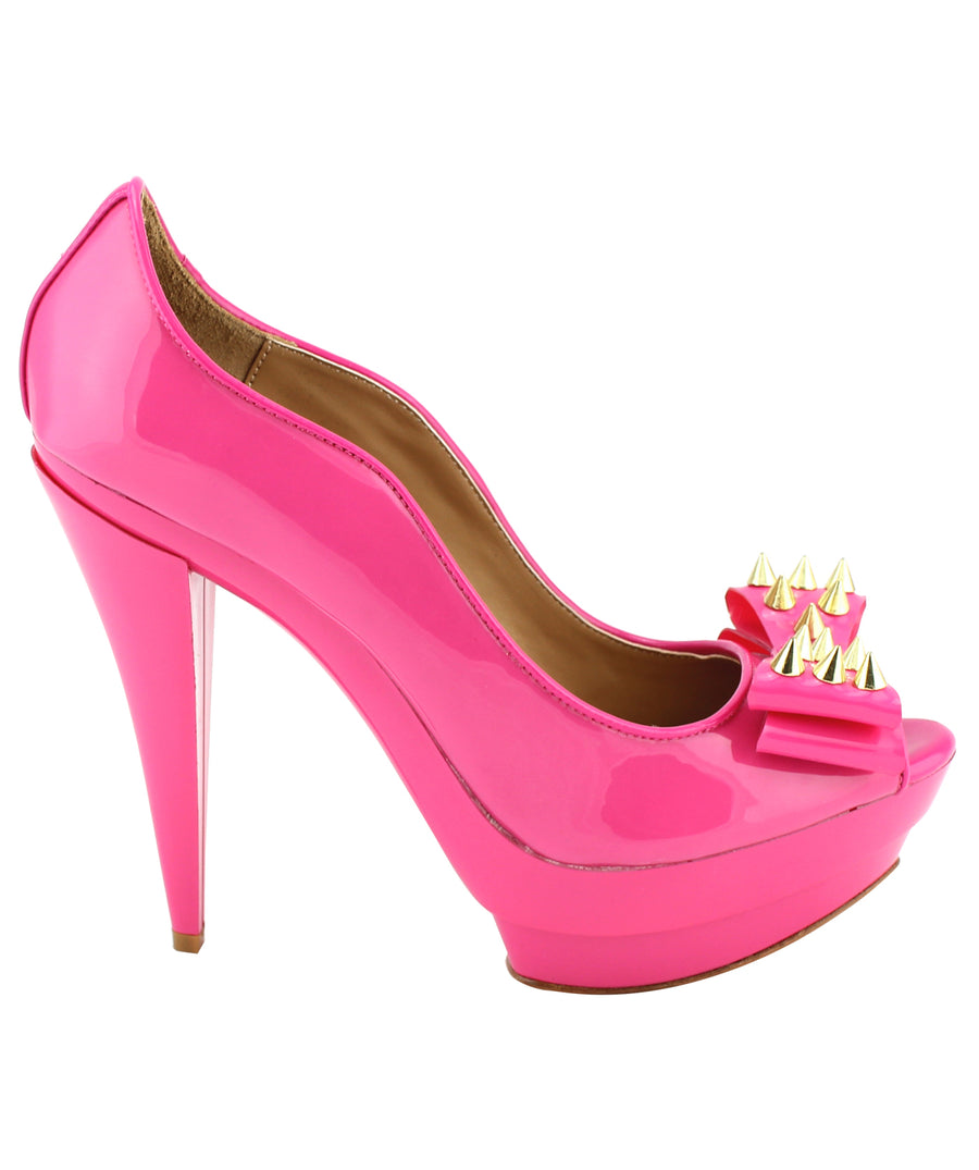 ALEJANDRA G  Lauren Spiked Bow Jelly Platforms LAUREN