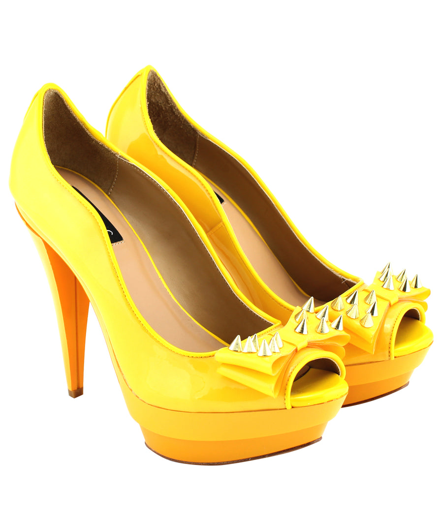 ALEJANDRA G  Lauren Spiked Bow Jelly Platforms LAUREN