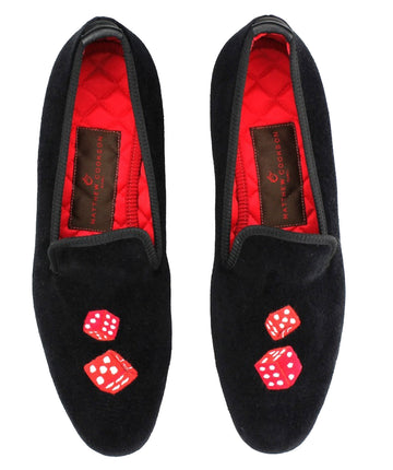 MATTHEW COOKSON  Dice Velvet Slippers 120MTWDICE