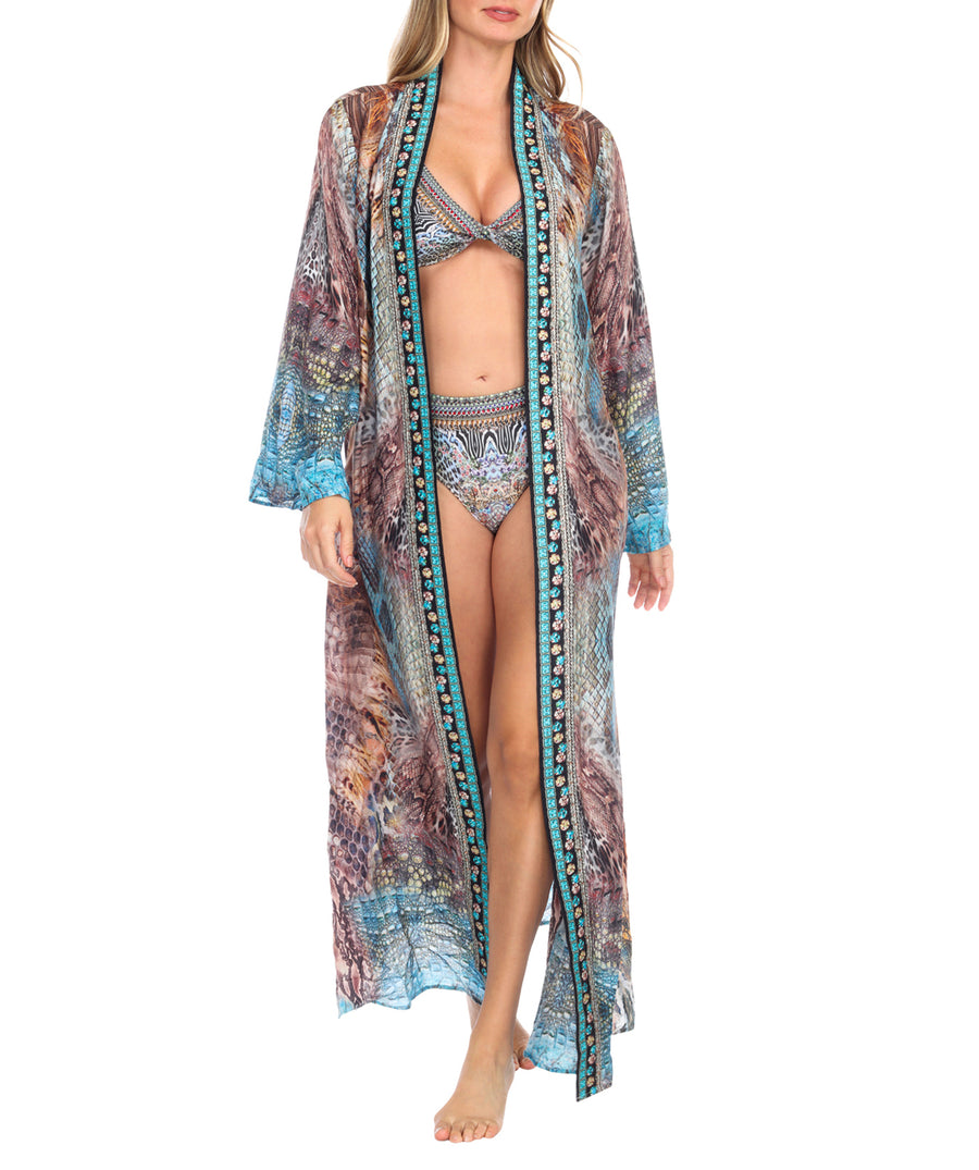 LA MODA  Animal Paradise Kimono Cover Up 22006 LC