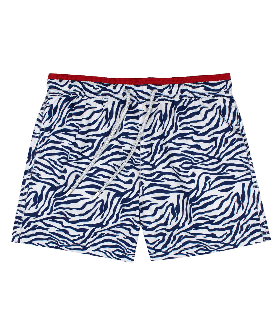 PIER ST BARTH  Zebra Pier Swim Shorts PIER-ZEBRA