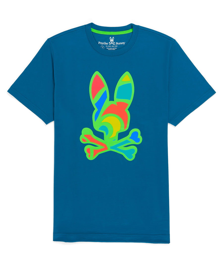 PSYCHO BUNNY  Hilsboro Multi Color Bunny T-Shirt B6U112W1PC