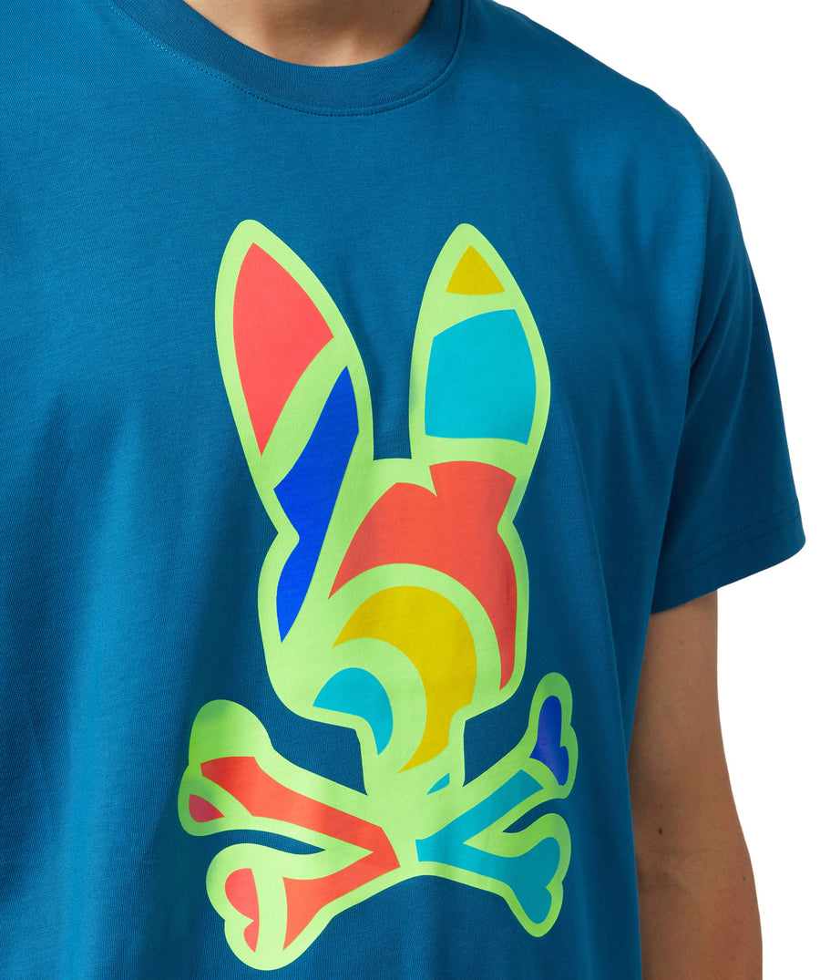 PSYCHO BUNNY  Hilsboro Multi Color Bunny T-Shirt B6U112W1PC