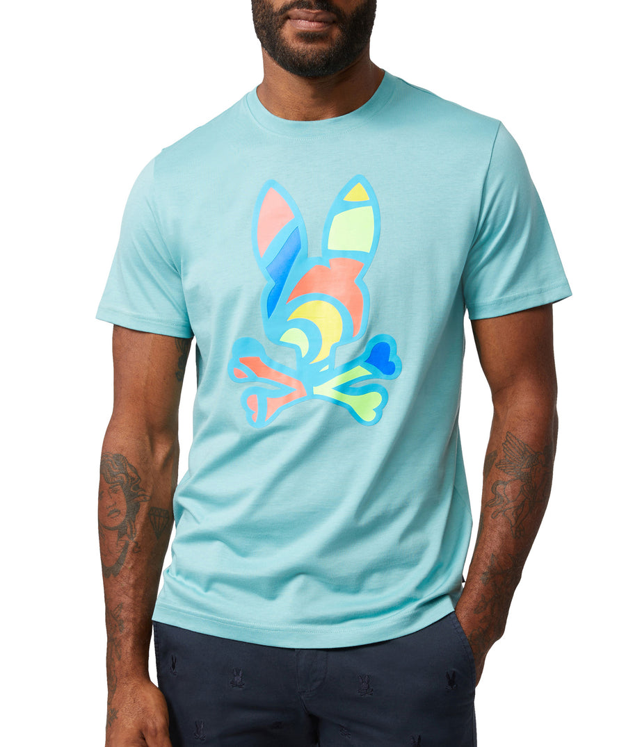PSYCHO BUNNY  Hilsboro Multi Color Bunny T-Shirt B6U112W1PC