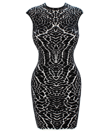 RVN  Alligator 3D Jacquard Mini Dress RVN13FWKD21