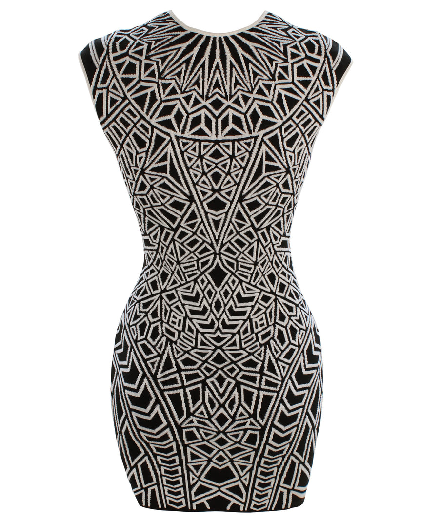 RVN  Geo Textured Jacquard Mini Dress 00KD-SIGNATURE