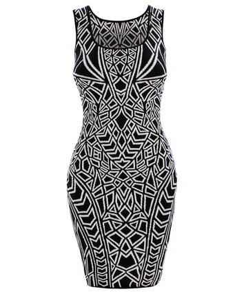 RVN  U-Neck Geo Jacquard Signature Dress 13FWKD11