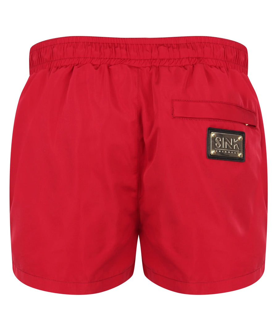 SINK  Signature Bermuda Red Swim Short SINKM10003/SINKS10002