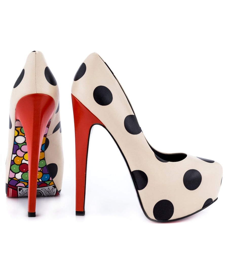 TAYLOR SAYS  Dottie Polka Dot Leather Platforms 100TLRDOTTIE