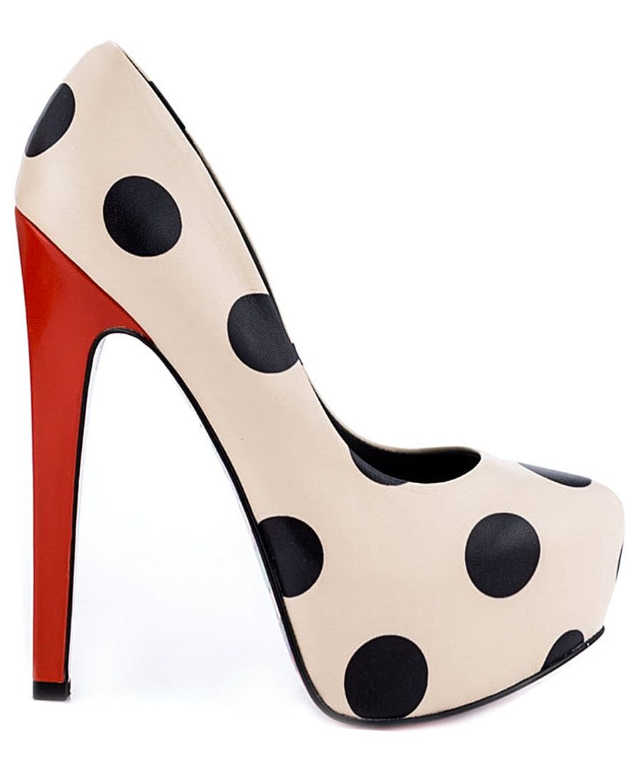 TAYLOR SAYS  Dottie Polka Dot Leather Platforms 100TLRDOTTIE