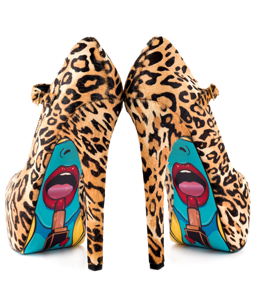 TAYLOR SAYS  Lipstix Pony Hair Platforms 100TLRLIPSTIX